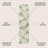 Tobago High-Low Two-Tone Monstera Leaf Indoor/Outdoor Runner Rug
