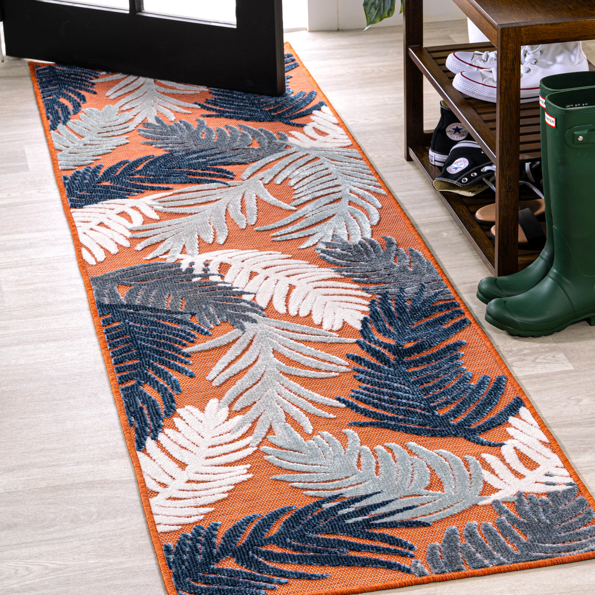 Montego High-Low Tropical Palm Indoor/Outdoor Runner Rug