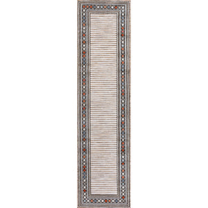 Sebastian High-Low Modern Diamond Border Indoor/Outdoor Runner Rug