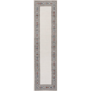 Sebastian High-Low Modern Diamond Border Indoor/Outdoor Runner Rug