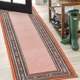 Sebastian High-Low Modern Diamond Border Indoor/Outdoor Runner Rug