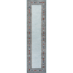 Sebastian High-Low Modern Diamond Border Indoor/Outdoor Runner Rug