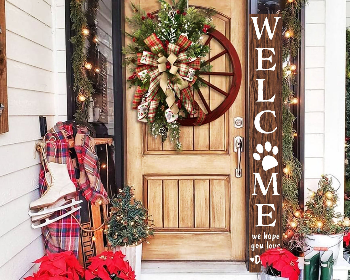 72in 'We Hope You Love Dogs' Brown Porch Sign - Dog Lover Welcome Home Sign, Ideal for Dog House Decor, Perfect Everyday Porch Decor