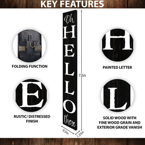 72in 'Oh Hello There' Welcome Porch Sign - Ideal Housewarming Gift for Families and Guests, Perfect Everyday Porch Decor