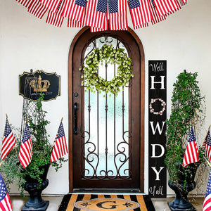 72IN Handcrafted Howdy Wood Sign - Rustic Black Western Home Decor