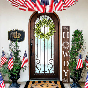 72IN Handcrafted Howdy Wood Sign - Rustic Brown Western Home Decor