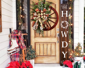 72IN Handcrafted Howdy Wood Sign - Rustic Brown Western Home Decor