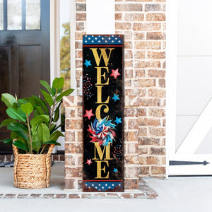 4th of July Welcome Porch Sign Entryway Decor | UV Print | Front Porch Plaque | Seasonal Home Decor | 3 Sizes