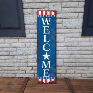 4th of July Welcome Porch Sign Entryway Decor | UV Print | Front Porch Plaque | Seasonal Home Decor | 3 Sizes