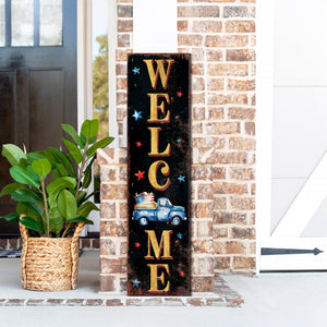 4th of July Welcome Porch Sign Entryway Decor | UV Print | Front Porch Plaque | Seasonal Home Decor | 3 Sizes