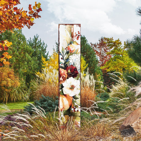 42" Watercolor Pumpkin Garden Stake