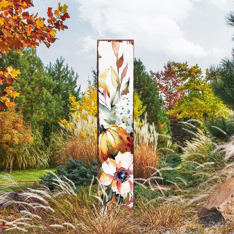 42" Watercolor Pumpkin Garden Stake
