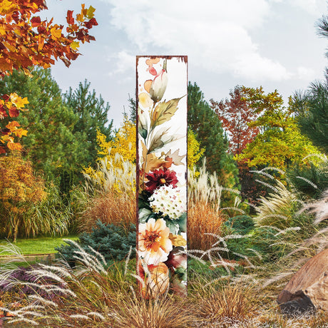 42" Watercolor Pumpkin Garden Stake