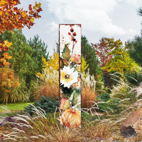 42" Watercolor Pumpkin Garden Stake