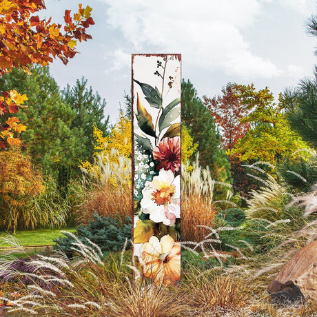 42" Watercolor Pumpkin Garden Stake