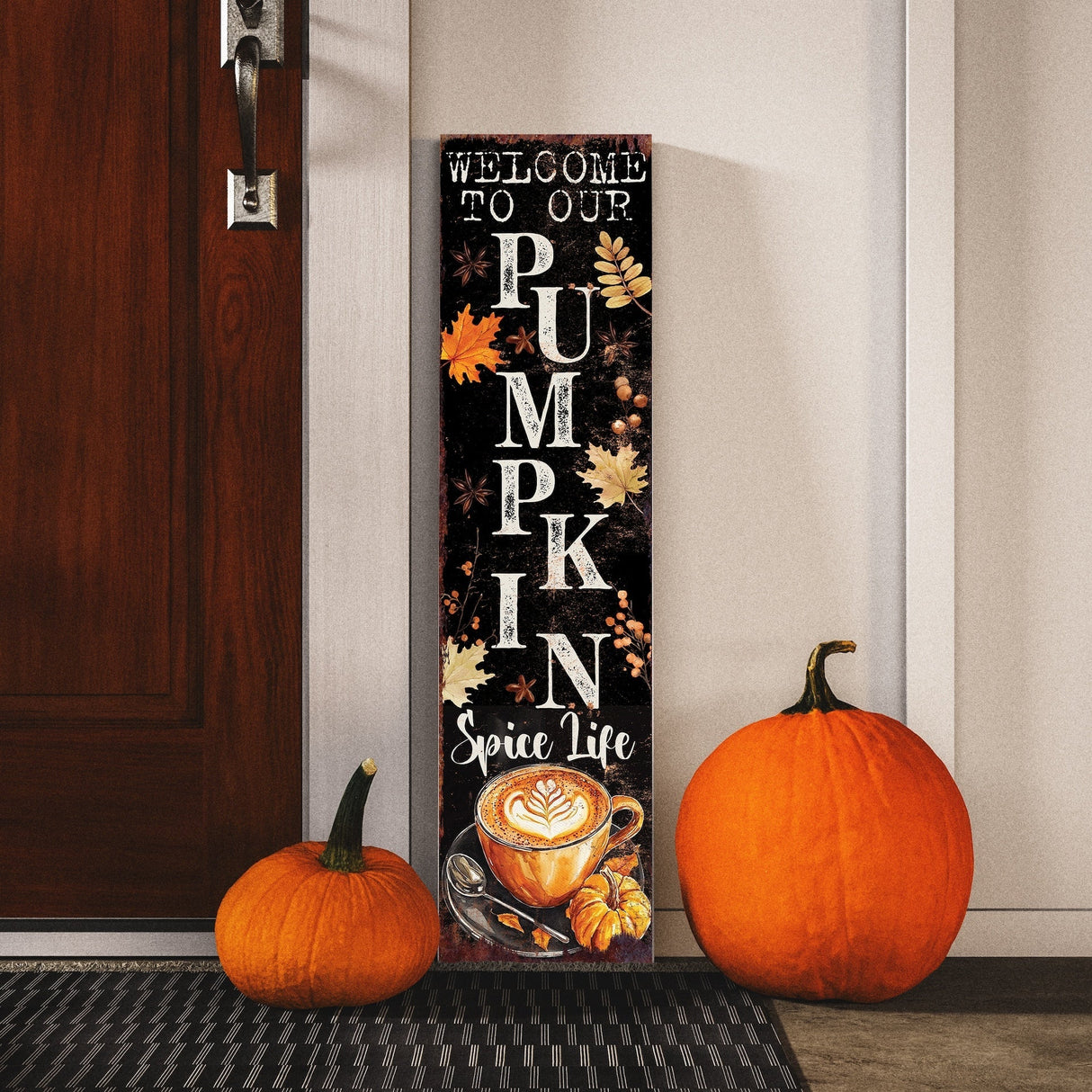 36-Inch Rustic Pumpkin Spiced Porch Sign