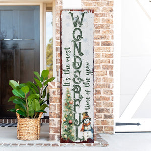 48in “It’s The Most Wonderful Time of The Year” Christmas Porch Sign | Christmas Entryway Decor | 48in x 12in