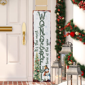 48in “It’s The Most Wonderful Time of The Year” Christmas Porch Sign | Christmas Entryway Decor | 48in x 12in