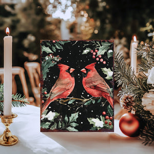 15in Christmas Cardinals Table Decor | Holiday Tabletop Decoration | Indoor Party Decor | 15x12in