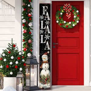 72in Christmas Porch Sign | Holiday Snowman Door Decoration | Foldable Wooden Entryway Decor