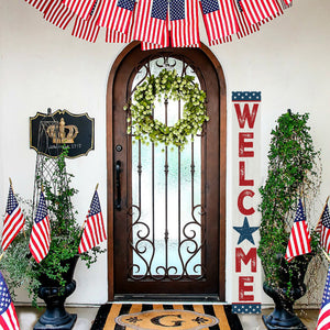 72-Inch Patriotic Wooden Welcome Porch Sign