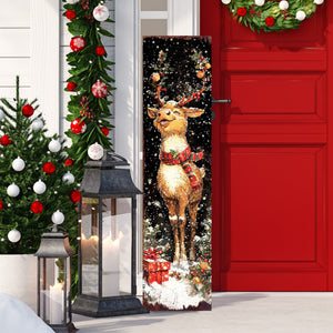 Rudolph Christmas Porch Sign | Front Porch Holiday Plaque | Winter Entryway Decor | Wood, UV Print