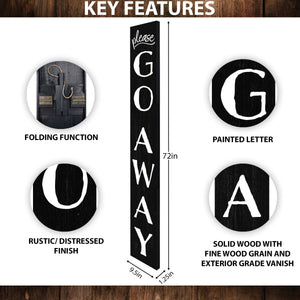 72in Go Away Sign for Porch | Black Outdoor Decorations | Home Front Door | Farmhouse Decoration