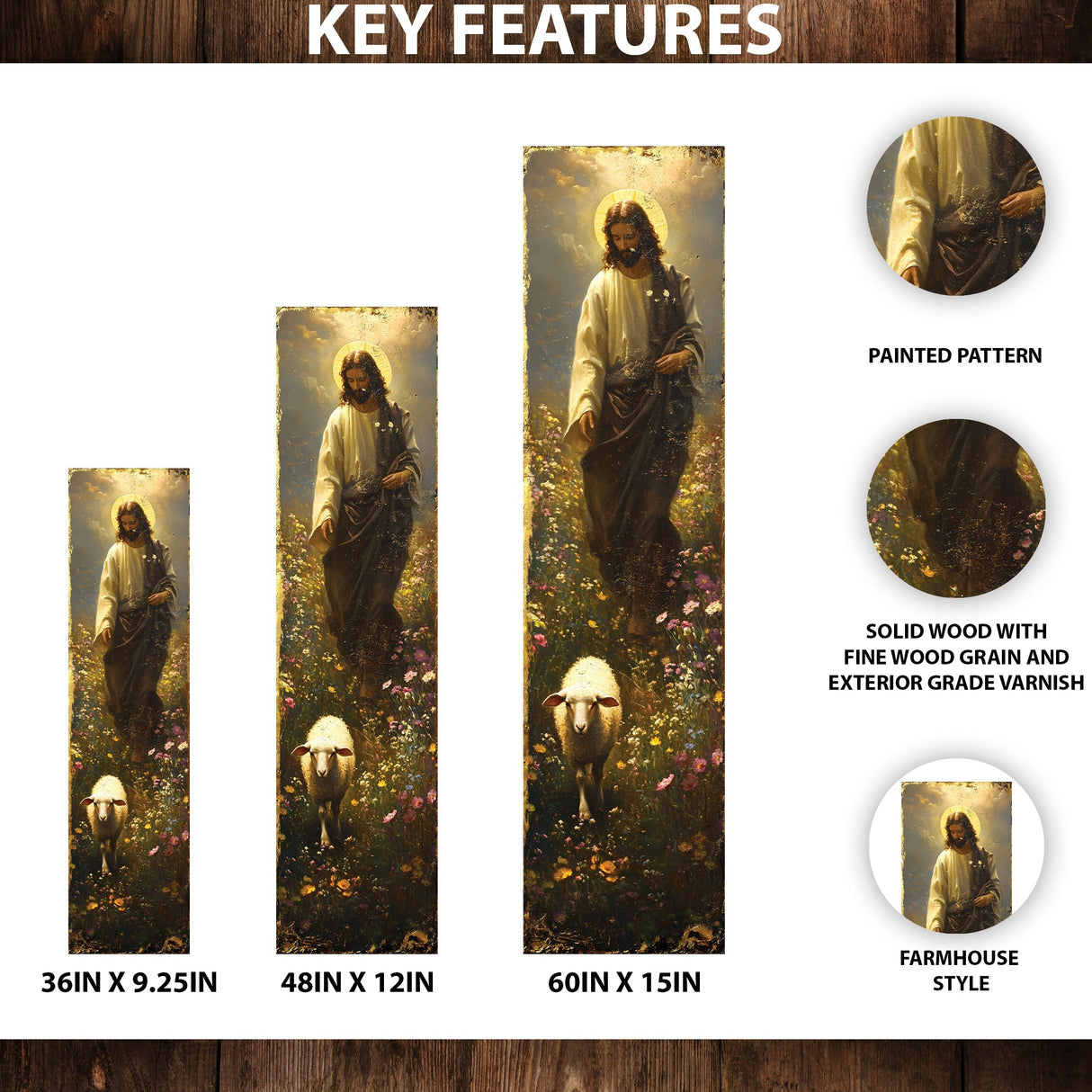 Jesus Christ Porch Sign | Religious Front Porch Plaque | Entryway Decor | UV Print | 3 Sizes