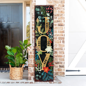 Joy/Peace/Happy New Year Porch Sign | Christmas Welcome Sign | Rustic Farmhouse Entryway Board | 3 Sizes Patterns