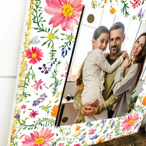 Personalized Spring Wall Decor | Custom Photo Frame | Wildflower Pattern | Custom Print | 3 Size Options