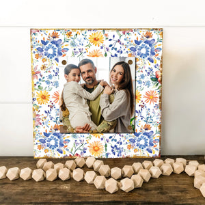 Personalized Spring Wall Decor | Custom Photo Frame | Wildflower Pattern | Custom Print | 3 Size Options