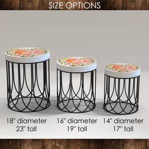 Heart & Botanical Accent Table