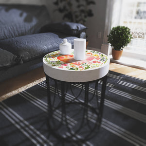 Heart & Botanical Accent Table
