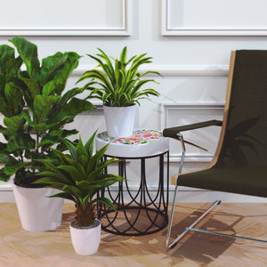 Heart & Botanical Accent Table