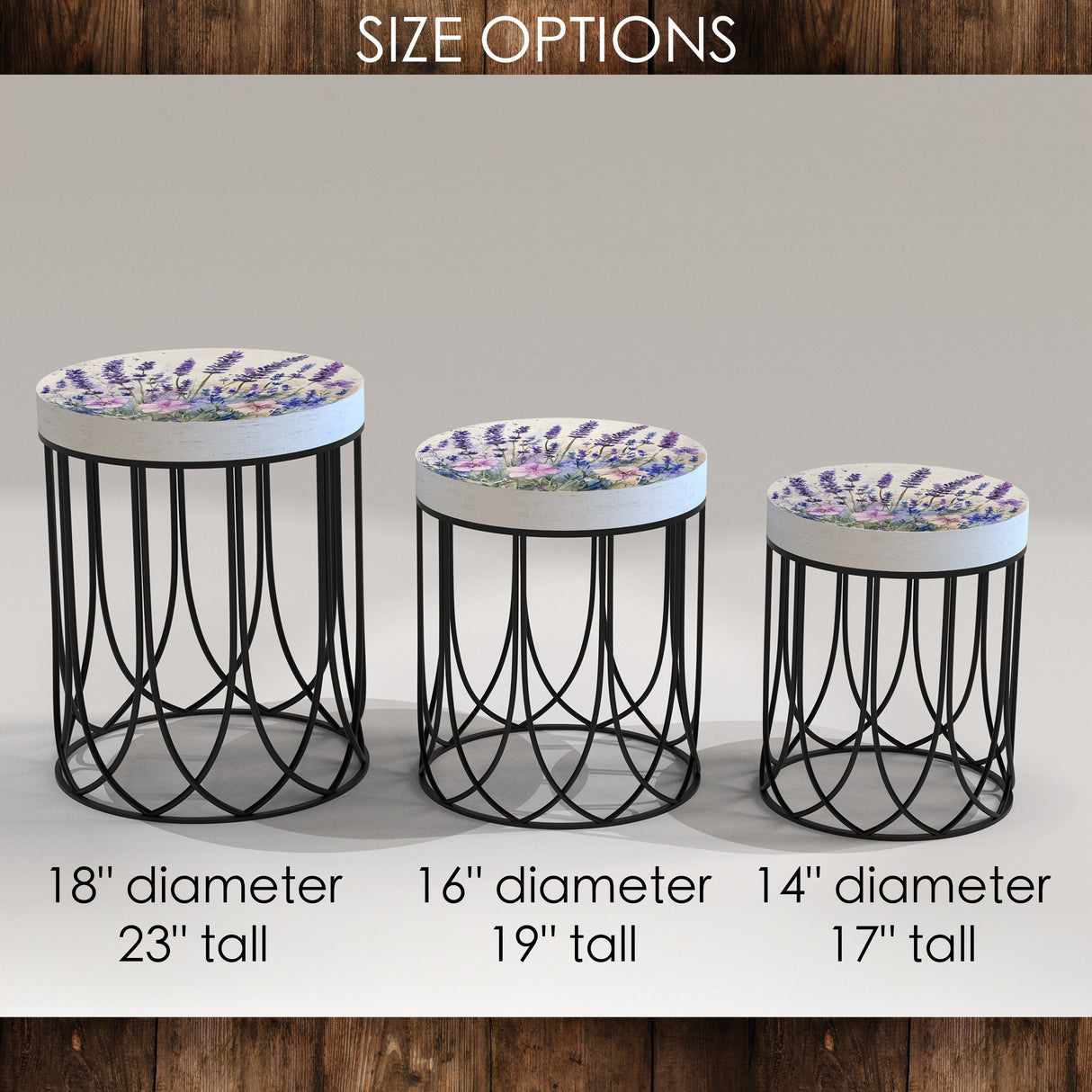 Lavender Botanical Accent Table