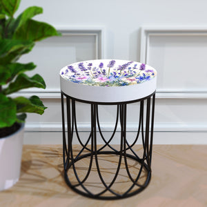 Lavender Botanical Accent Table