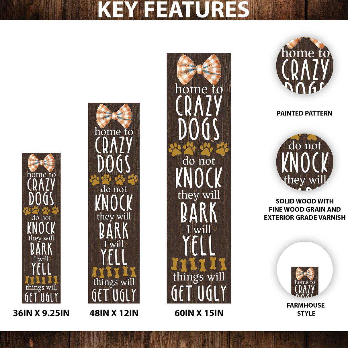 Everyday Dog Sayings Porch Sign | Wooden Entryway Decor | UV Print | Front Porch Plaque | Dog Lover Gift | 3 Sizes