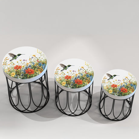 Hummingbird Wildflowers Accent Table