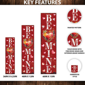Be Mine Valentine’s Day Porch Sign | Wooden Entryway Decor | UV Print | Front Porch Plaque | Romantic Home Decor | 3 Sizes