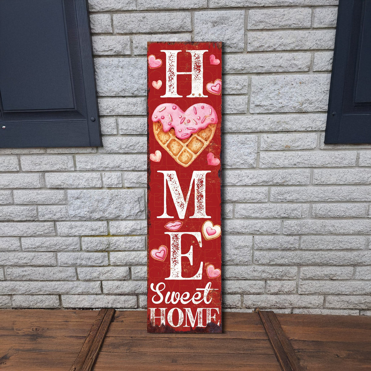 Hello Sweet Heart Valentine’s Day Porch Sign | Wooden Entryway Decor | UV Print | Front Porch Plaque | Romantic Home Decor | 3 Sizes