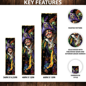 Pirate Mardi Gras Porch Sign | Wooden Entryway Decor | UV Print | Front Porch Plaque | Festive Gasparilla Decor | 3 Sizes