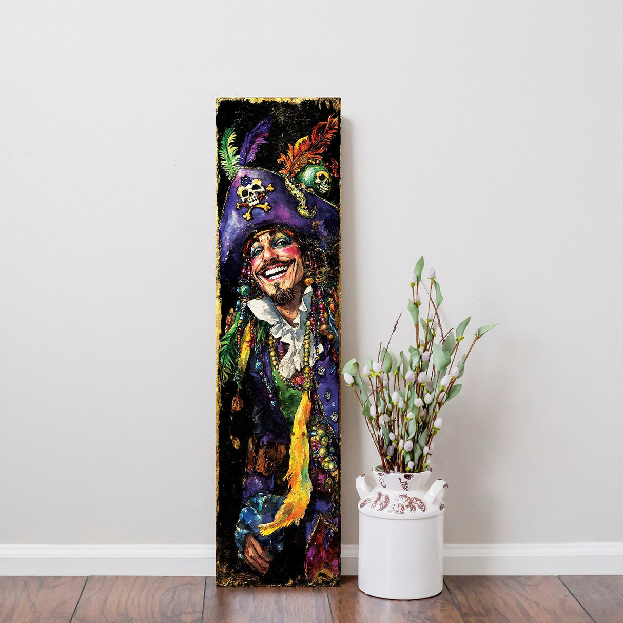 Pirate Mardi Gras Porch Sign | Wooden Entryway Decor | UV Print | Front Porch Plaque | Festive Gasparilla Decor | 3 Sizes
