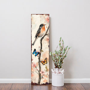 Spring American Robin Porch Sign | Wooden Entryway Decor | UV Print | Front Porch Plaque | Seasonal Home Decor | 3 Sizes