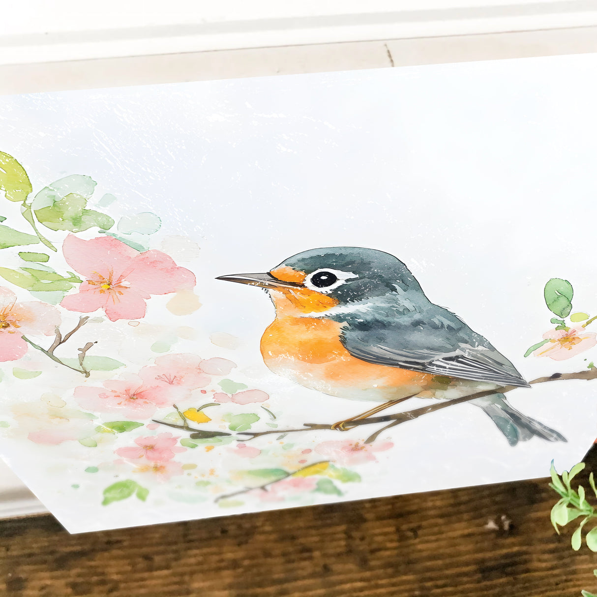 Spring American Robin Wall Decor Art | UV Print Wall Decor | Indoor Wall Art Canvas | 3 Sizes