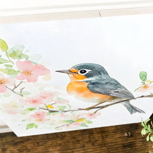 Spring American Robin Wall Decor Art | UV Print Wall Decor | Indoor Wall Art Canvas | 3 Sizes