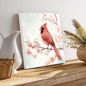 Spring Cardinal Wall Decor Art | UV Print Wall Decor | Indoor Wall Art Canvas | Nature-Inspired Home Décor | 3 Sizes