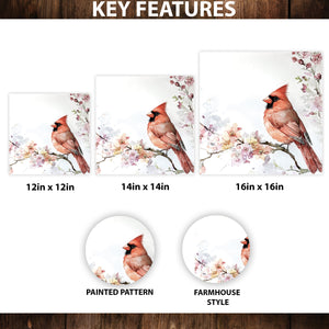 Spring Cardinal Wall Decor Art | UV Print Wall Decor | Indoor Wall Art Canvas | Nature-Inspired Home Décor | 3 Sizes