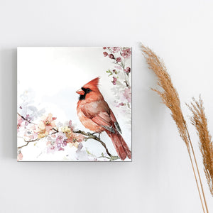 Spring Cardinal Wall Decor Art | UV Print Wall Decor | Indoor Wall Art Canvas | Nature-Inspired Home Décor | 3 Sizes