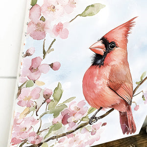 Spring Cardinal Wall Decor Art | UV Print Wall Decor | Indoor Wall Art Canvas | Nature-Inspired Home Décor | 3 Sizes
