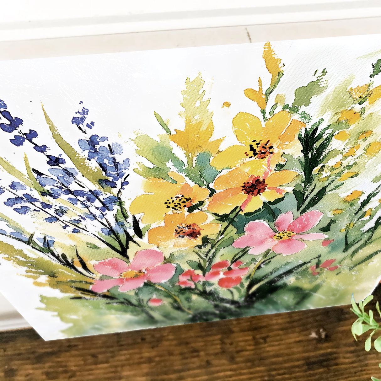 Spring Wildflowers Wall Decor Art | UV Print Canvas | Watercolor Style Indoor Wall Art | 3 Sizes